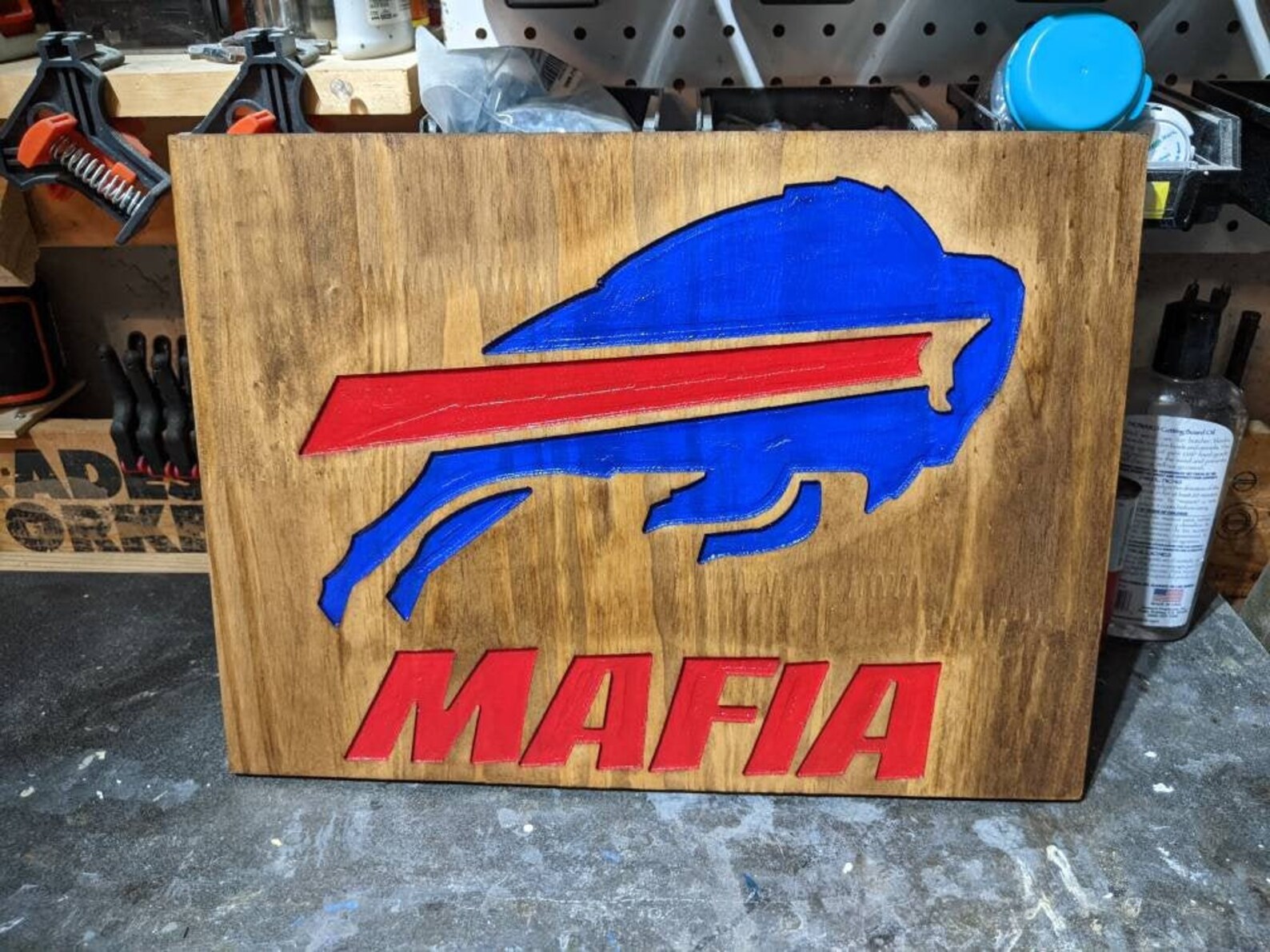 Bills Mafia Wood Carved Sign Etsy