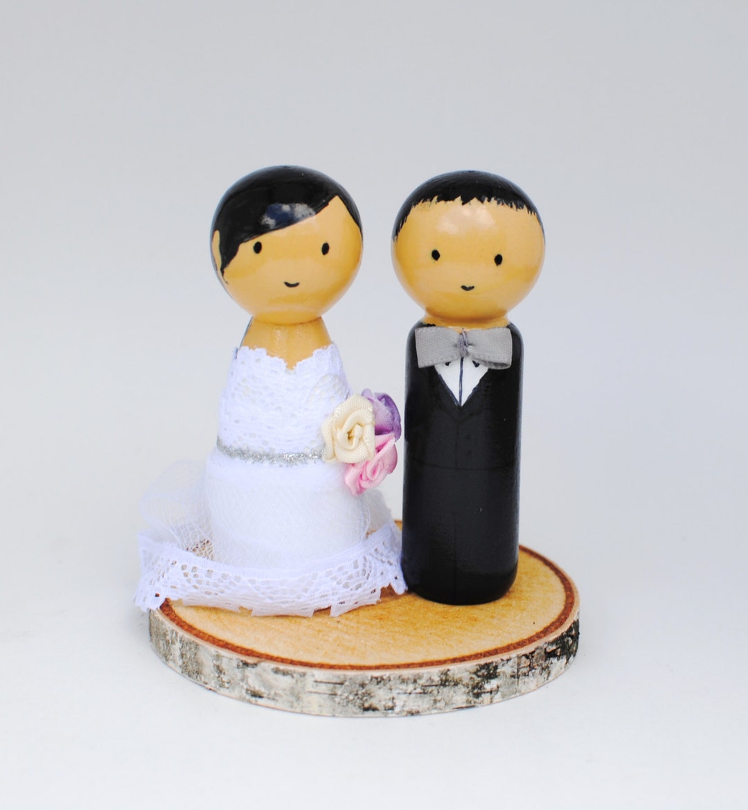 Customized Peg Doll Bride and Groom Wedding Cake Topper - Etsy