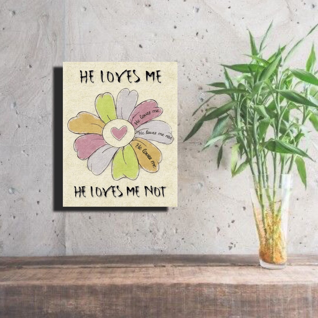 He Loves Me Not Pink Heart Daisy ~ Digital Download - Etsy