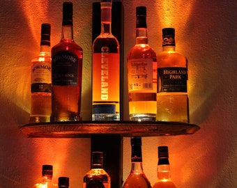 Whisky, Étagère à whisky, Baril à whisky, Étagère murale, Porte-bouteilles