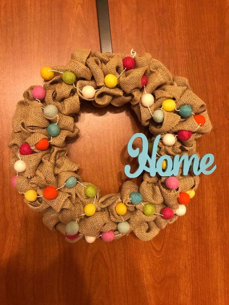 Colorful Burlap Wreath