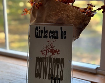 Girls can be Cowboys too Letterpress Print