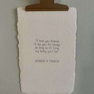 Love you Forever Letterpress Print