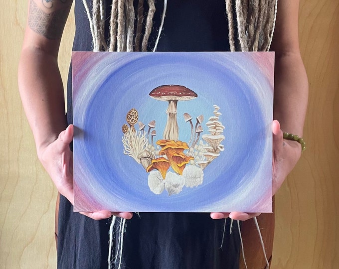 Limited 8x10 and 10x20 “Shroom World” Painting Prints on Fine Art Giclee Paper