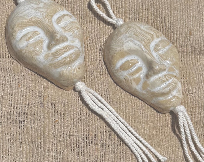 Clay Goddess Wall Hanging with Macrame