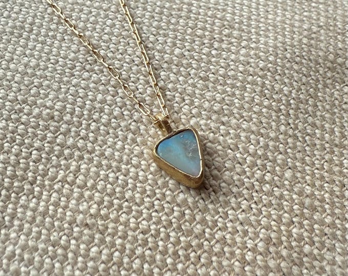 Australian Boulder Opal Necklace set in brass