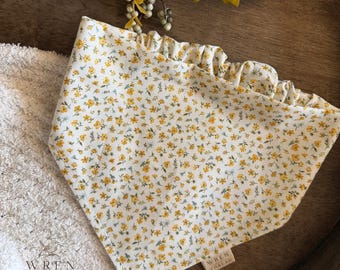 Golden Meadow Scrunchie Dog Bandana | Handmade Autumn Pet Accessory