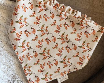 Autumn Blossom Scrunchie Dog Bandana | Handmade Autumn Pet Accessory