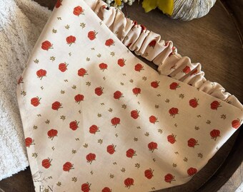 Pumpkin Patch Scrunchie Dog Bandana | Handmade Autumn Pet Accessory