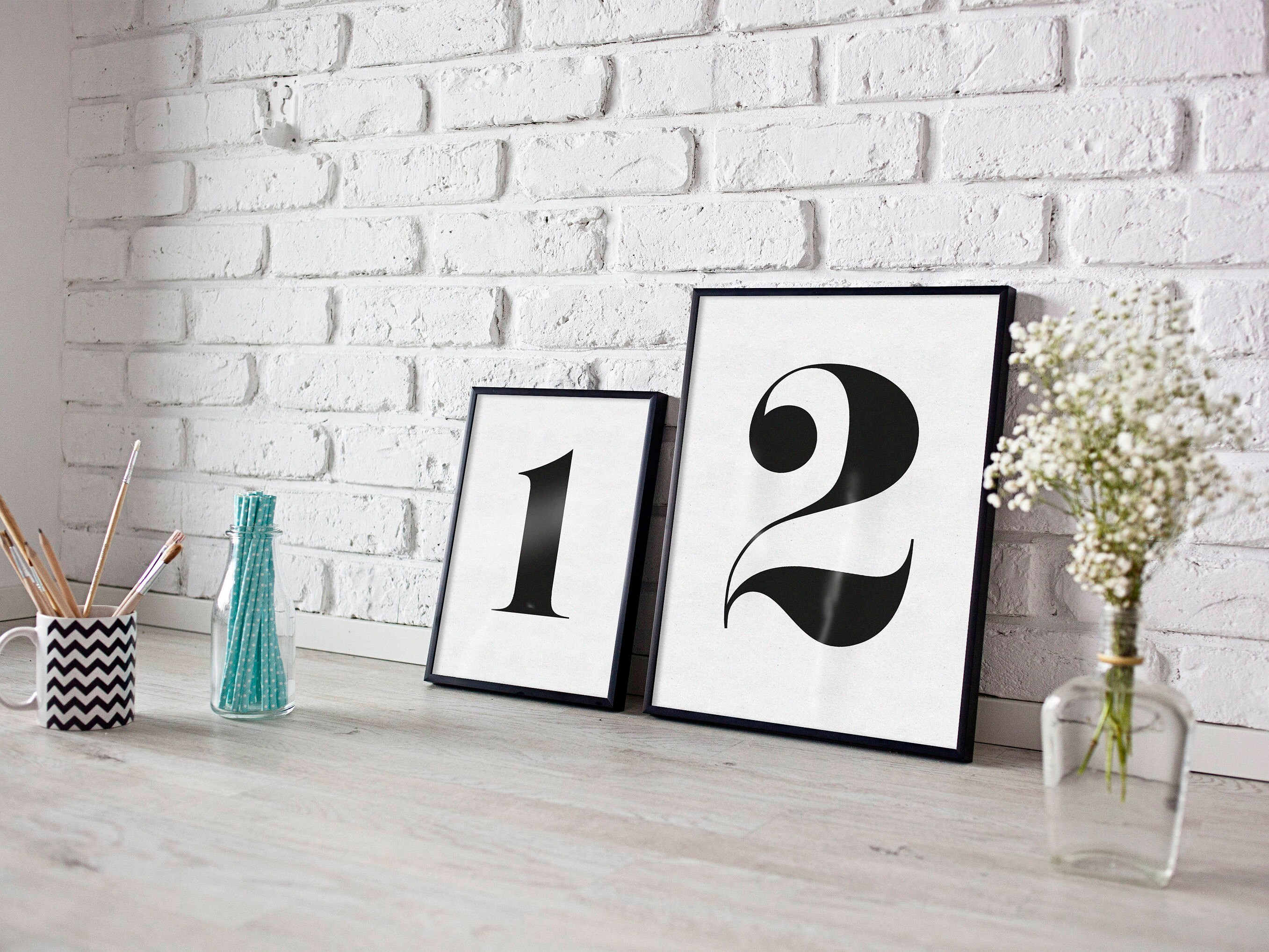 Number Print Monogram Numbers House Print Living Room Etsy