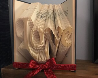 Folded Book Art/ Origami Love