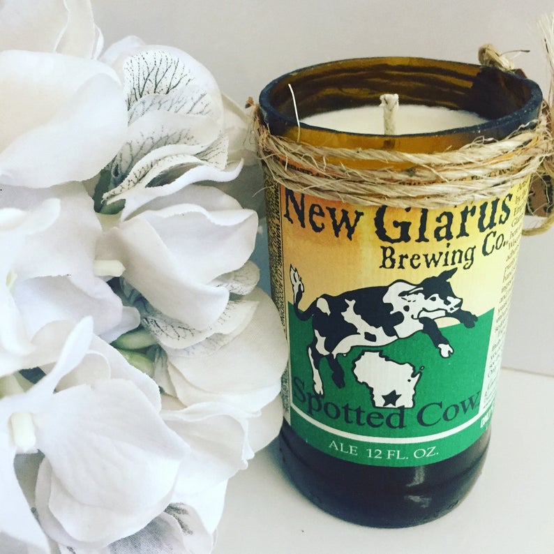 New Glarus Spotted Cow Candle Etsy