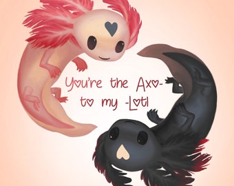 Tarjetas de San Valentín, Tarjetas de San Valentín Axolotl, Tarjetas de San Valentín en el aula, Tarjetas lindas de San Valentín, DIY San Valentín, Descarga digital