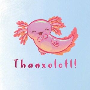 ¡Graciasxolotl! - Divertida tarjeta de agradecimiento digital con temática de ajolote