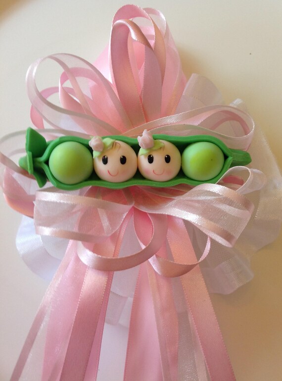 Baby Shower Corsage Mom To Be Corsage Peas In The Pod Two Etsy