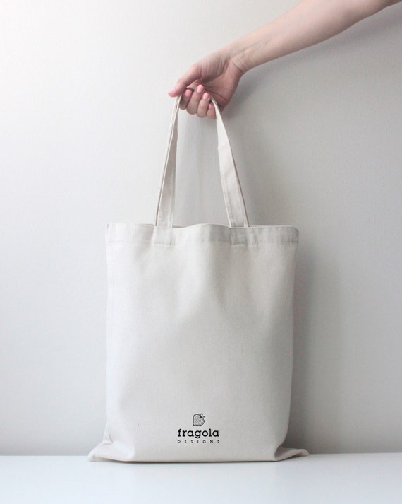 Cotton Tote Bag Cute Minimalist Design Black Heart European Heart