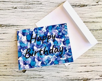 Happy Birthday Card - Folded Greeting Card - Art Print Card - Original - Unique - Blank card - Calico Cards & Art