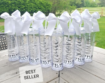 Set of 6 personalized bridesmaid tumblers, Bachelorette Party Favors, bridesmaid gift, bridesmaid proposal, Monogrammed Cup, Flower Girl