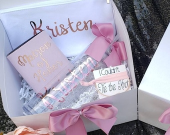 Personalized Bridesmaid Proposal Box Set, Bridesmaid Box with Gifts, Box with bow, Personalized Box with Champagne Flue, Empty Gift Box