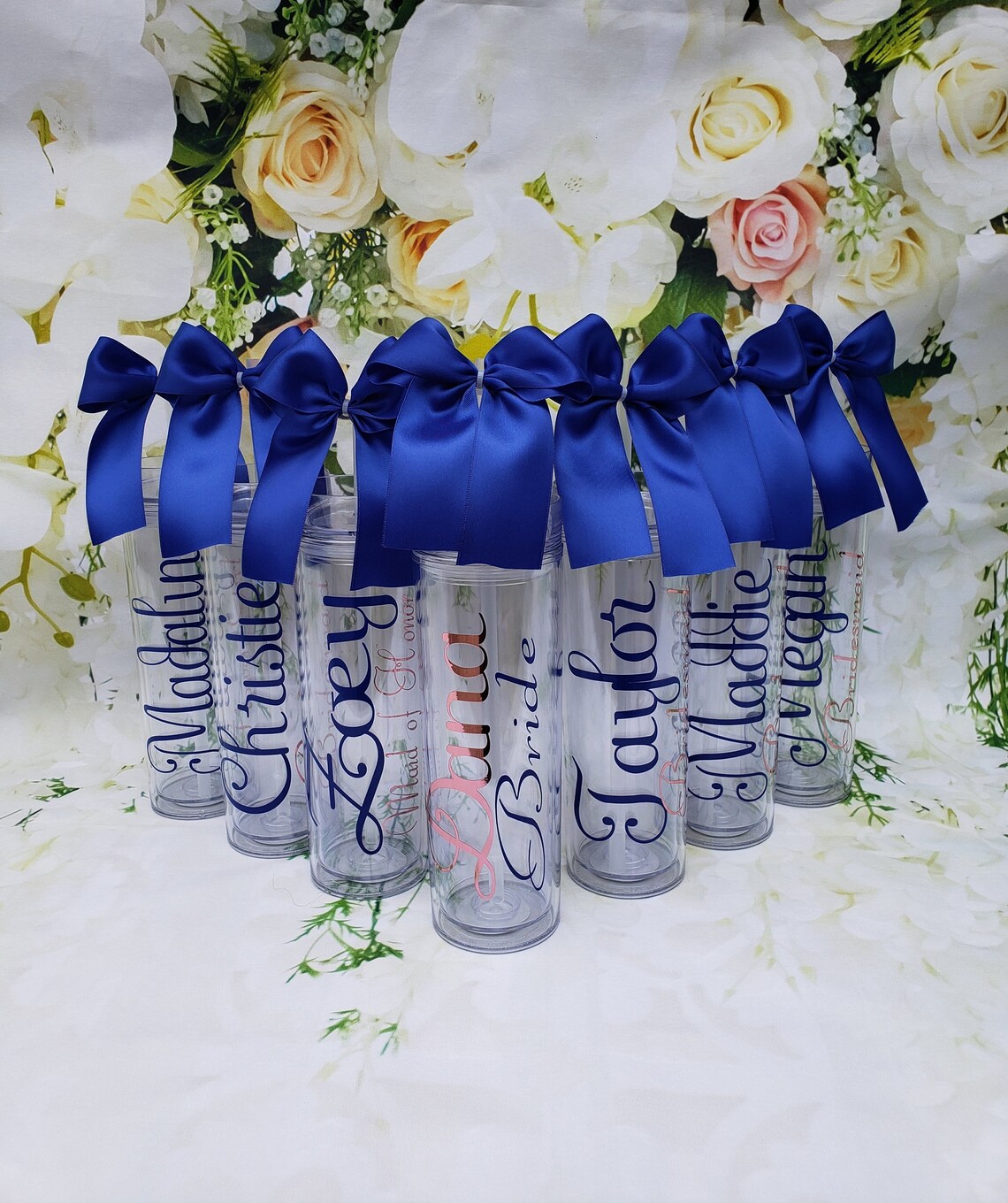 Set of 5 Custom Bridesmaid Tumblers 16 0z. Double Walled Etsy