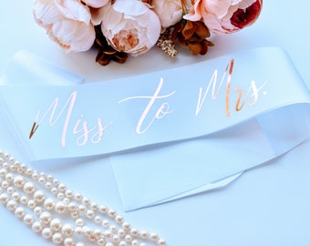 Miss To Mrs Sash Etsy