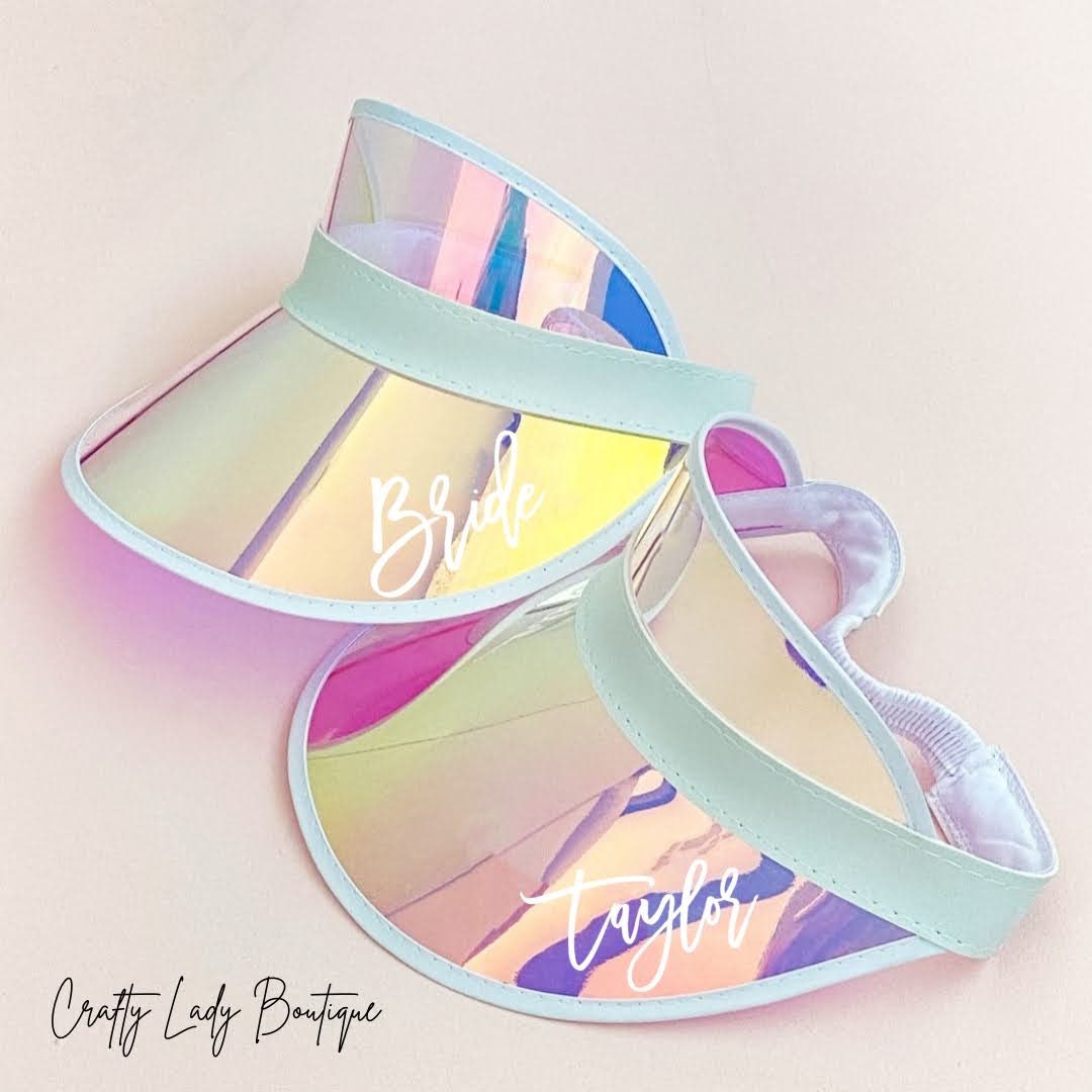 Personalized Holographic Visor for Bachelorette Party, Birthday Party