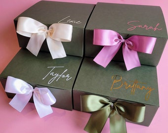 Sage Green Personalized Gift Box For Bridesmaids, Wedding Favors, Bridesmaid Proposal Box, Holiday Gift Box, Empty Box