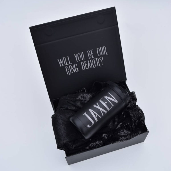 Personalized Ring Bearer Proposal Gift Box with optional tumbler