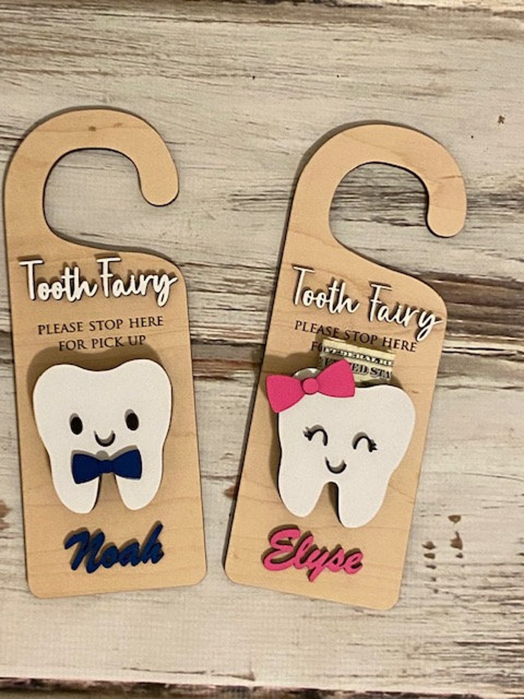 Personalized Tooth Fairy Door Hanger: Tooth Money Holder - Etsy