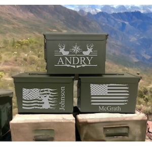 Personalized Ammo Box, Hunter Gift, Gifts for Dad, Groomsmen Gifts, Father&#39;s Day Gifts, Personalized gifts for Dad, Military Gift, Christmas