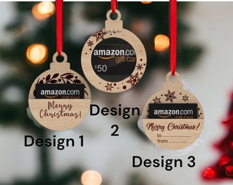 Personalized Christmas Ornament & Gift Card Holder, Christmas Ornaments, Laser Engraved Gift Card Holder, Christmas Gift, Stocking Stuffer