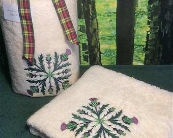 Facecloths Wild Scottish Thistle Personalised Hand /& Bath Towels Hand Towels