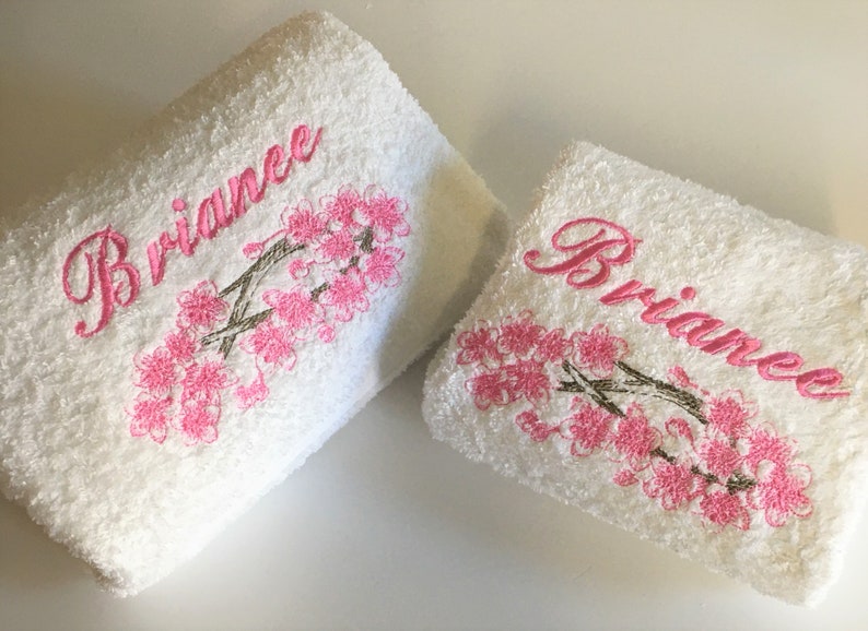 Personalised and Embroidered Luxury Towels Delicate Blossom Etsy UK