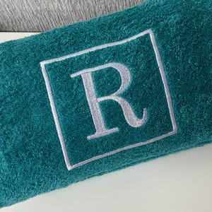 Personalised Monogram Towel: Embroidered 500 GMS Cotton Towels, Square Monogram Design image 14