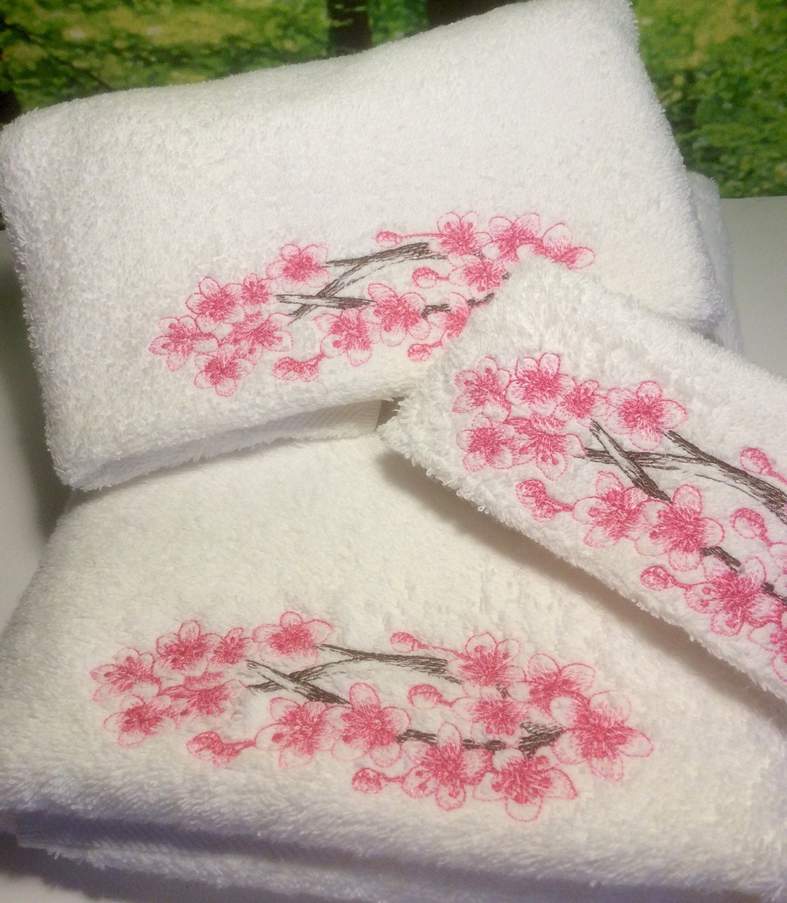 Personalised and Embroidered Luxury Towels Delicate Blossom Etsy UK