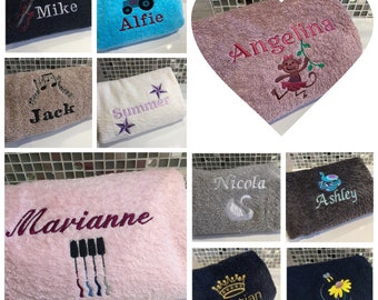 Embroidered Bath Towels, Design Your Own Towels, Personalised Towels for Swimming, Sports, Hobbies and much much more
