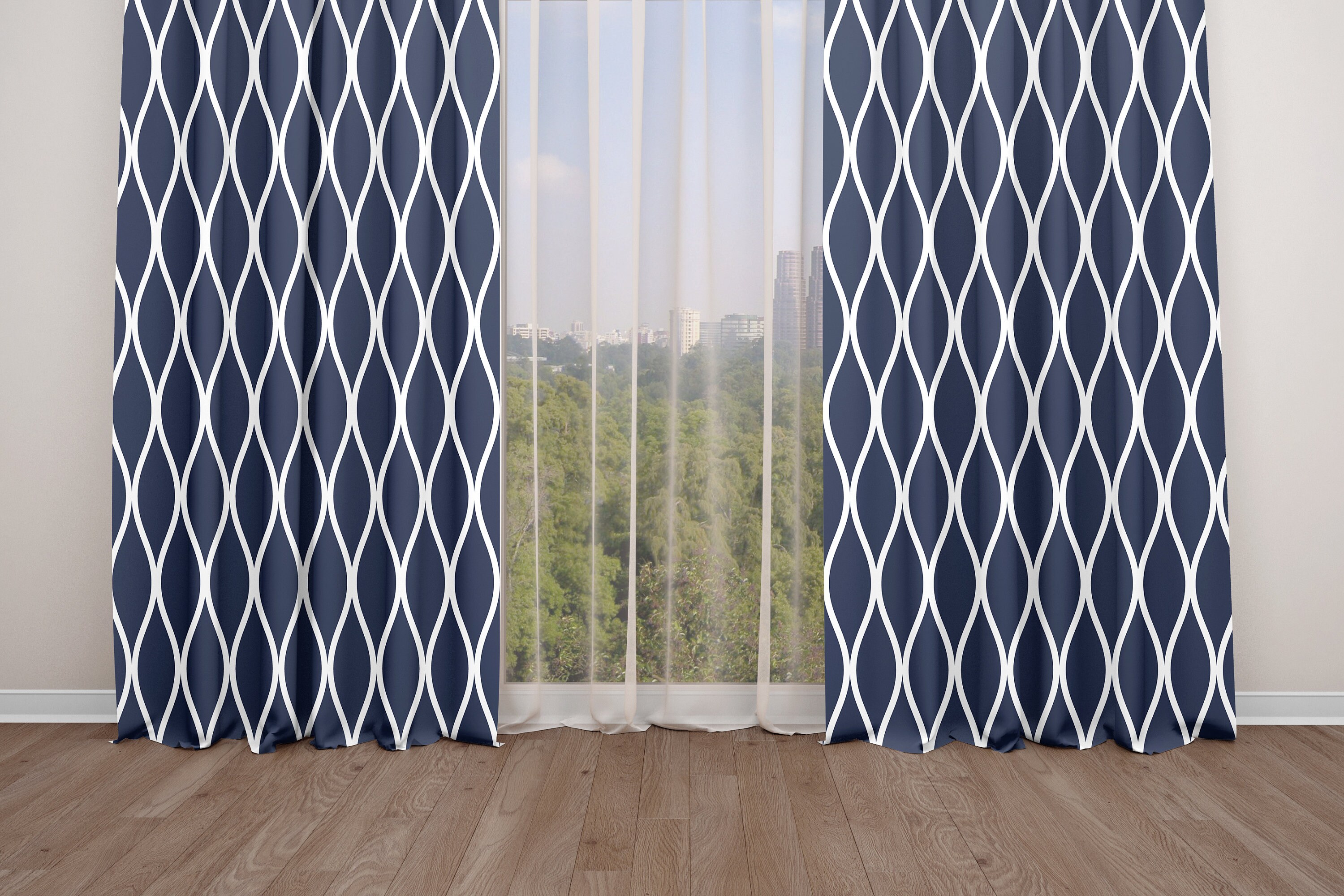 Marine Crisscross Wellen Blackout Vorhänge Bauernhaus Vorhänge | Etsy