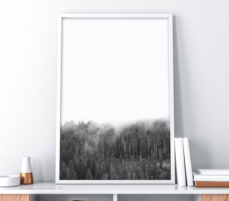Forest Photography Print Instant Download Scandinavian Minimalist Black And White Art Tumblr Modern Art Living Room Decor Bedroom Decor