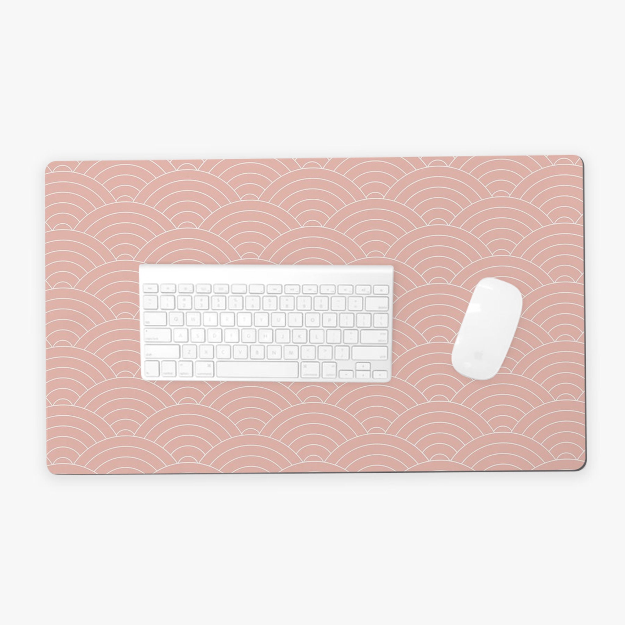 Pink Waves Desk Mat Pink Desk Mat Boho Desk Mat Modern Home Etsy