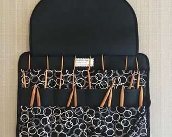 Estuche para agujas circulares, organizador, almacenamiento, tejido, regalo para ella