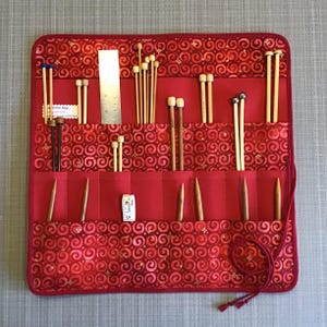 Large Knitting Needle Case/Roll/Organizer; Knitting Needle holder, storage; Knitting Needle Travel Case, Fiber Arts, Gift for Her