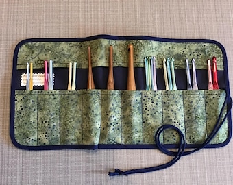 Estuche extragrande para 10 agujas de crochet, organizador de crochet, estuche de viaje para crochet, regalo para ella