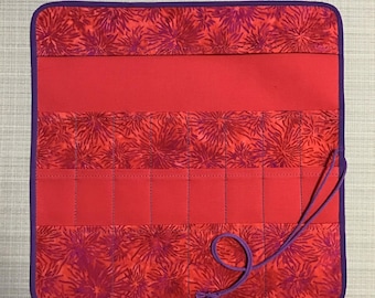 Large Knitting Needle case roll organizer holder storage, travel, Fiber Arts, Gift