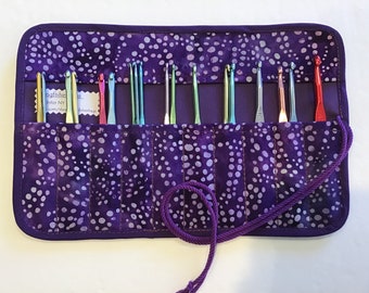 10-Slot Crochet Hook Case Roll, Crochet Organizer, Crochet Storage Case, Crochet Travel Case, Crochet