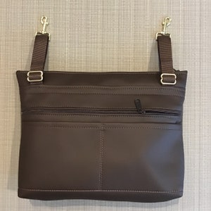 ZIP TOP Walker Bag ~ Eco-leather Vinyl, Walker, Scooter, Powerchair, Secure, Functional, Adj Straps, Senior Assist, Rehab