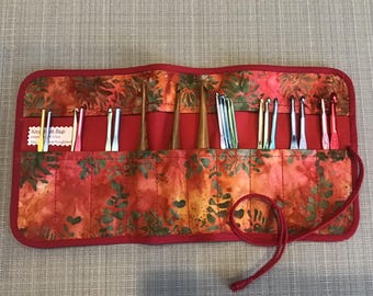 Estuche extragrande para 10 ganchos de ganchillo, organizador enrollable para ganchillo, estuche de viaje para ganchillo, regalo para ella