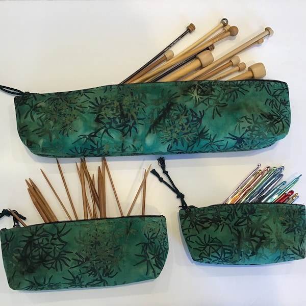 Knitting Needle Bag / Knitting Needle 1-zip pouch / Organizer / Storage Bag / Scissor Storage / Craft Tools Organizer,