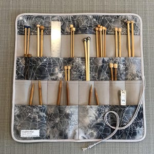 Large Knitting Needle Case/Roll/Organizer; Knitting Needle holder, storage; Knitting Needle Travel Case, Fiber Arts, Gift for Her