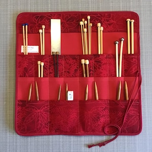 Large Knitting Needle Case/Roll/Organizer; Knitting Needle holder, storage; Knitting Needle Travel Case, Fiber Arts, Gift for Her
