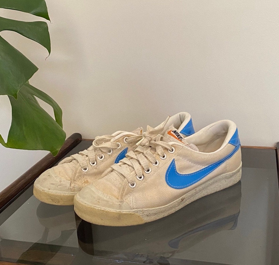 drie Dokter Stof Vintage 70's Nike Court Blazer Bruin Tennis Shoes. - Etsy